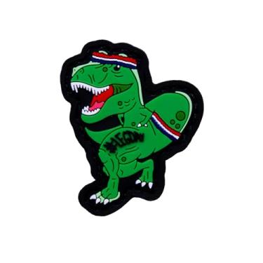 Imagem de Leg Day T-Rex - Patch de paródia de PVC | Suporte de gancho e laço