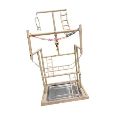 Imagem de Generic Playground Periquito Pássaro Jogar Stand Perch Ginásio Playpen Madeira Perch Stand para Lovebird, 18.9x13.19x37.2inch