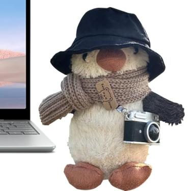 Imagem de Pinguim de pelúcia,Pinguim de pelúcia - Travesseiro de pelúcia fofo de 6,3 polegadas com chapéu,Animal de pelúcia de inverno macio e fofinho de pinguim, animais marinhos para crianças, meninos, menina
