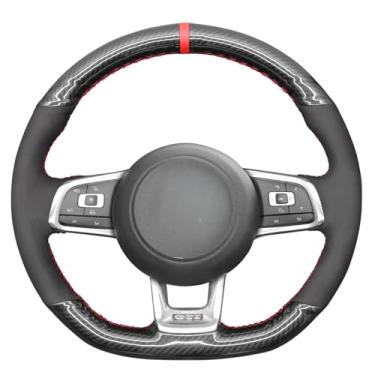 Imagem de MEWANT Capa de volante para VW Golf 7 GTI, Polo GTI, Arteon, Tiguan, Touran, T-Roc, Jetta GLI, Passat, Passat Variant