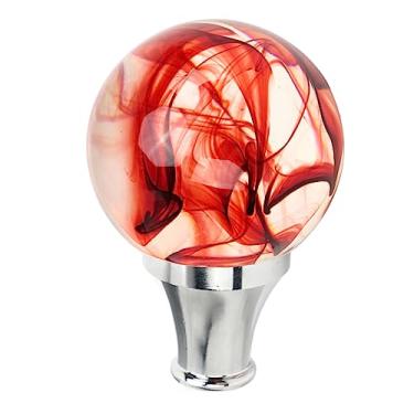 Imagem de Cabeça Redonda do Shifter Bola do Botão de Mudança de Engrenagem de JDM Com 3 Adaptadores para Veículos Manuais e Automáticos (Vermelho)