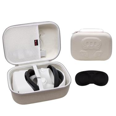 Imagem de XANAD Capa rígida compatível com Oculus Meta Quest 3/Quest 2/Vision Pro Official Original/Elite Strap Version Headset e acessórios de controle de toque, adequada para viagens e armazenamento doméstico