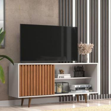 Imagem de Rack Ripado para TV até 55 Polegadas 1 Porta com Pés San Diego J Carvalho