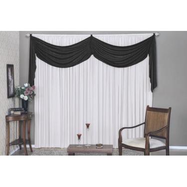 Imagem de Cortina Veneza 3,00x2,30m Branco e Preto - Vivarti