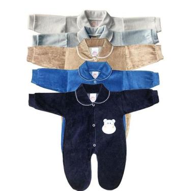 Imagem de Macacao Bebe Rn Plush Kit 5 Peças Menino e Menina - Jolen Baby, Menino