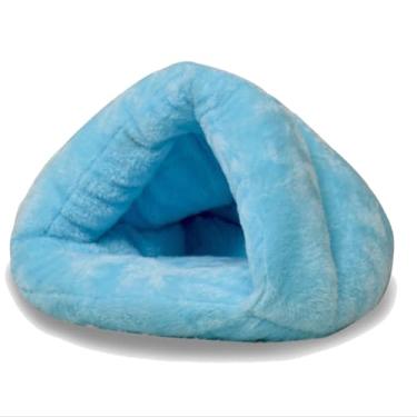 Imagem de Warm Cat Bed Soft Kitten Nest Kennel For Small Dogs Cats Puppy Sleeping House Tent Pads Pet Sleeping Bag, Soft And Comfortable(Azul,45x45x33cm)
