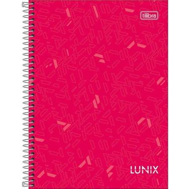 Imagem de Caderno Colegial Lunix Tilibra Capa Dura Espiral - 10 Matérias 160 Folhas Rosa Escuro
