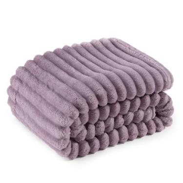 Imagem de Cobertor Bedsure de Lã Roxa Clara para Sofá - 130x180cm