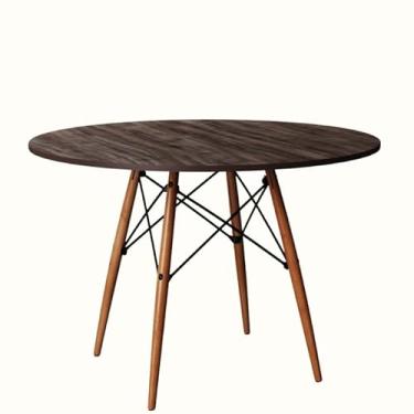 Imagem de Mesa de Jantar Cozinha Redonda e Quadrada Tampo 77cm Quarto Sala Casa(REDONDO,AMENDOA)