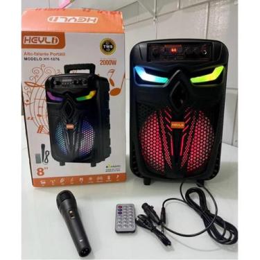 Imagem de Super Caixa De Som Bluethooth pendrive com Microfone e controle remoto