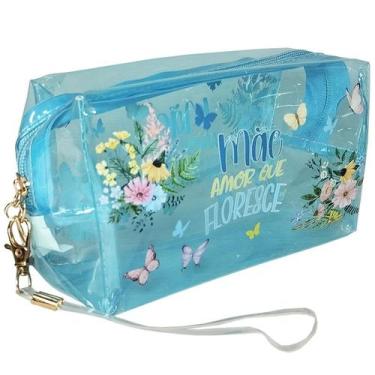 Imagem de Necessaire com alça holográfica e estampa temática Mãe 18x10x7 - FWB