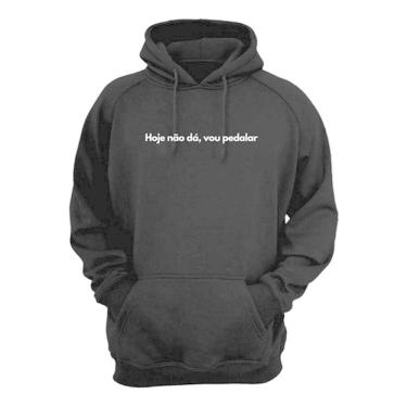 Imagem de Blusa Moletom Capuz Frase Hoje Não Dá Vou Pedalar Criativa