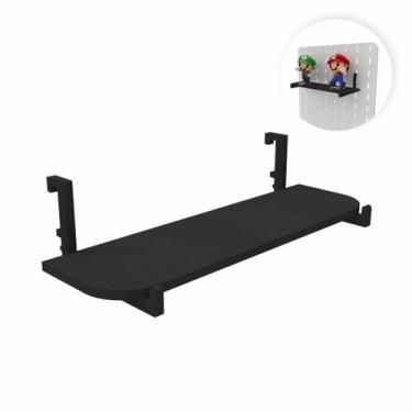 Imagem de Prateleira Para Pegboard Gamer com 2 Ganchos 25x75 Preto - Customize