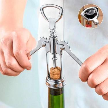 Imagem de Saca Rolhas Abridor Garrafa De Vinho Inox Premium - Original Line