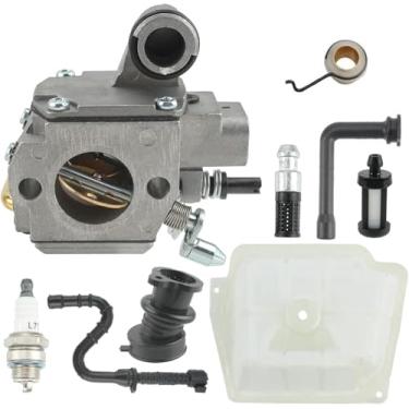 Imagem de KELKONG Carburador MS361 para substituição de motosserra Stihl MS341 para Wal-bro HD-34 HD-35 Substituir # 1135 120 0601 w coletor de admissão de engrenagem sem-fim do filtro de ar