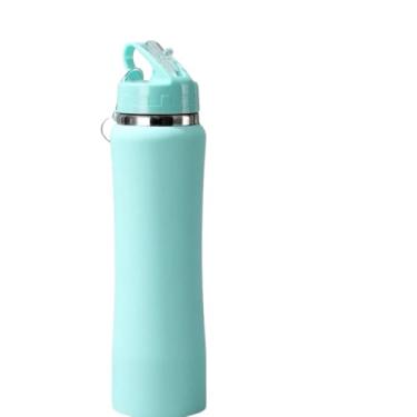 Imagem de Garrafa Térmica 600ml com chaveiro quente e fria top (AZUL BEBE)