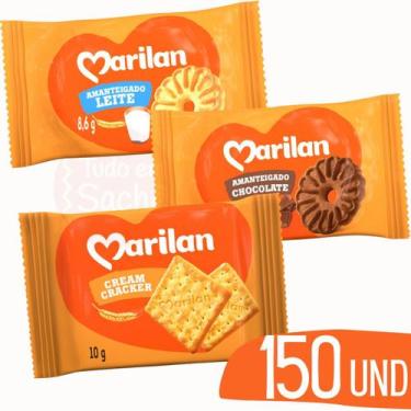 Imagem de Biscoito Sache Leite Chocolate e Cracker Marilan 10g - 150 Un
