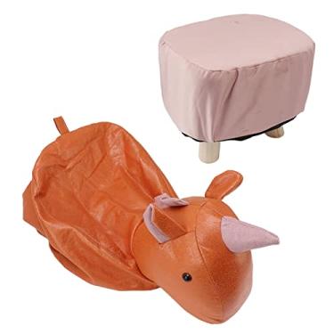 Imagem de Espreguiçadeira de animal, banquinho de madeira pequeno resistente ao desgaste para evitar que os pés escorreguem, almofada acolchoada macia para sala de estar para crianças (#3)