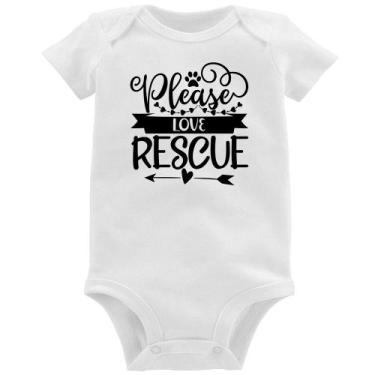 Imagem de Body Bebê Please Love Rescue - Foca na Moda, Branco, M