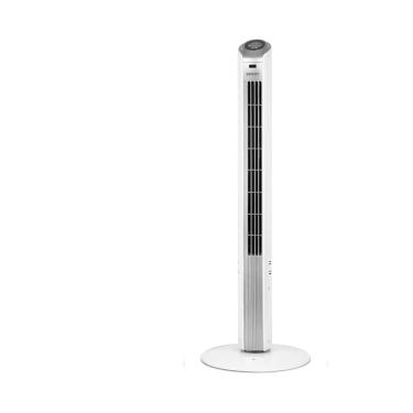 Imagem de Ventilador de Torre 90cm Spirit Slim 40W de Potência com 3 Velocidades, Função Bom Sono e Vento Natural – Branco/Prata