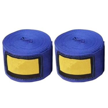 Imagem de Akozon Premium Cotton Boxing Hand Wraps 16,5 Pés de Comprimento, 2,0 pol. de Largura Com Absorção de Suor, Design de para Boxe, Sanda e Muay Thai - Azul