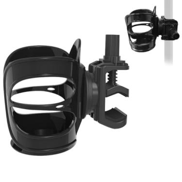 Imagem de Suporte de copo de microfone, suporte de microfone ajustável para caneca de viagem de café, suporte de garrafa de água no suporte de microfone, poste, tubo, tripé, esteira, carrinho, andador, cadeira