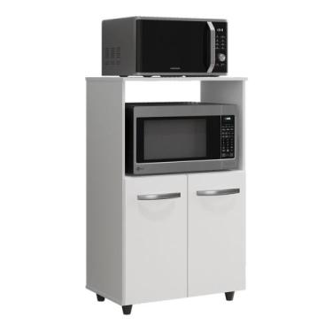 Imagem de Armário Multiuso Cozinha Para Forno Micro-ondas Thaís 02 Portas Branco