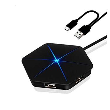 Imagem de Hub USB 2.0 de 6 portas, divisor de cabo de 1 m com leitor de cartão SD TF, carregamento de luz fria, hub USB 2.0 3.0 para laptop de mesa com vários dispositivos