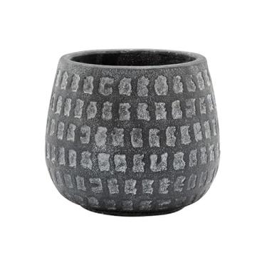 Imagem de Napco Imports Vaso de flores de ervas suculentas para ambientes internos e externos, 10 cm, preto fosco concreto