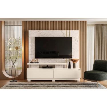 Imagem de Home Theater New Apolo para TV de até 75 polegadas (com pés) - calacata / off white - Madetec