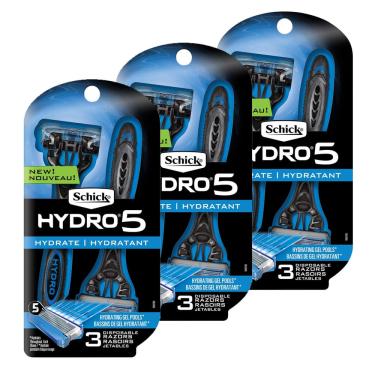 Imagem de Lâminas de barbear descartáveis Schick Hydro 5 para homens, 9 unidades com aparador