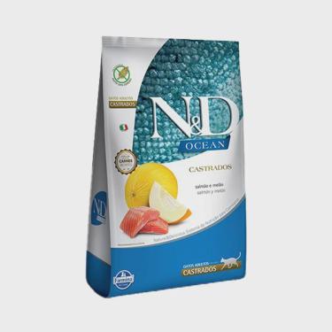 Imagem de Ração N&D Ocean Gatos Adultos Castrados Salmão e Melão - 7,5kg