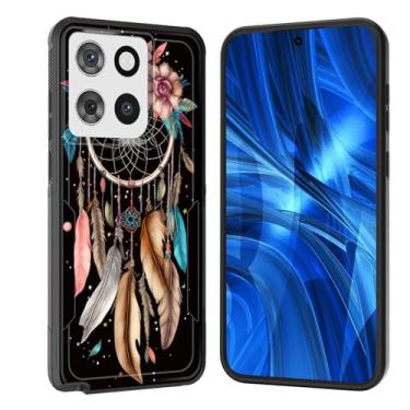 Imagem de JHYYTUJTYP Capa para Moto G Stylus 5G 2025, [Teste de queda de grau militar] Capa protetora resistente à prova de choque resistente para Motorola Moto G Stylus 5G 2025, flor apanhadora de sonhos