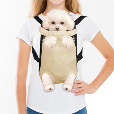 Imagem de FEimaX Mochila para transporte de cães, pernas para animais de estimação, bolsa de viagem para gatos, ajustável, mãos livres, para cães pequenos, médios, gatos, caminhadas, acampamento, caminhada