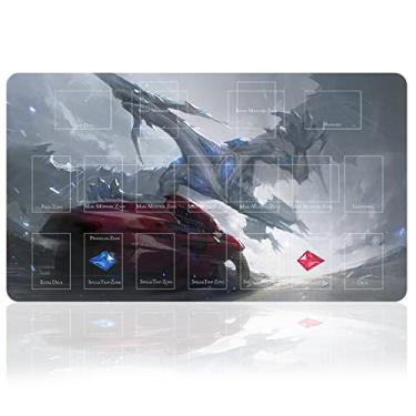 Imagem de Sabermaster Tapete de borracha para cartas Tapete de duelo para jogos Tapete de competição 27,5 x 15,7 polegadas (Stardust Dragon)