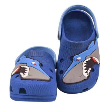 Imagem de Babuche Tubarão Infantil Leve Macio Chinelo Papete Sandália - Dulupe C