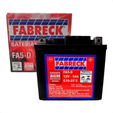 Imagem de Bateria Moto Cg Fan 150 Titan 150 Biz 125 5ah Fabreck Fa5-d