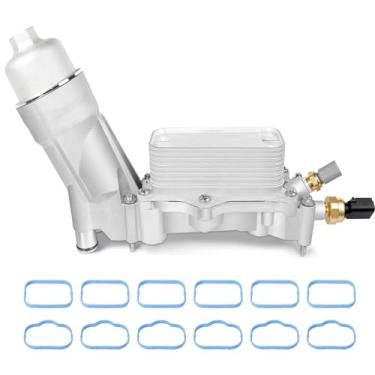 Imagem de Conjunto adaptador de filtro de óleo do refrigerador de óleo do motor 926-959 com juntas de sensor kit de alumínio para Chrysler 200 300, Dodge Charger Challenger Journey Wrangler Ram 3.6L V6, 926-876