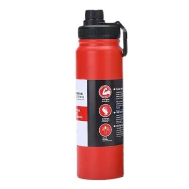 Imagem de Garrafa Térmica Squeeze Inox 800ml Com Alça Água (Vermelho)