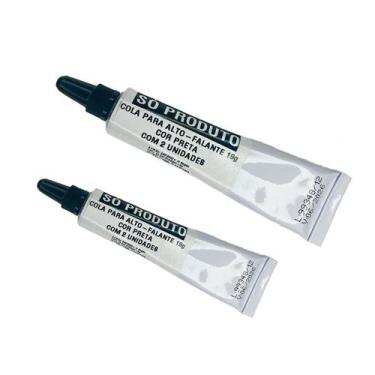 Imagem de Cola Para Alto-Falante 19g Cor Preta Com 2 Unidades  - Só Produto