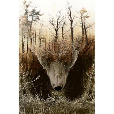 Imagem de Quebra-cabeças clássico para adultos, 1000 peças, quebra-cabeças de madeira DIY mapa da floresta, urso moderno decoração de casa, presente único, jogo intelectual 75 x 50 cm