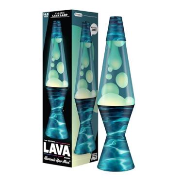 Imagem de Lava® Lâmpada - Natação noturna de 36,8 cm - Luz de movimento original - Cera branca e líquido azul - Item nº 2095 (exclusivo da Amazon)