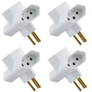 Imagem de 4 Adaptador De Tomada Tipo T Benjamin 3 Pinos 110/220V ADP2-34 - MarGi