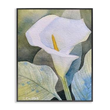 Imagem de Stupell Industries Garden Calla Lily Bloom Arte giclée emoldurada preta, design por Stephanie Fielden, 40 x 50 cm