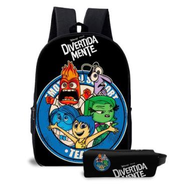 Imagem de Kit Mochila com Estojo Escolar Cores Emoções Diversão Infantil Unissex
