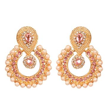 Imagem de Touchstone Brincos de lustre indianos Bollywood para noivas em tom dourado, não conhecido,