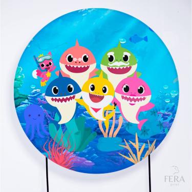 Imagem de Painel Decorativo para Festa 1,50x1,50 metros Vesti Fácil com Elástico Baby Shark- Fera Print