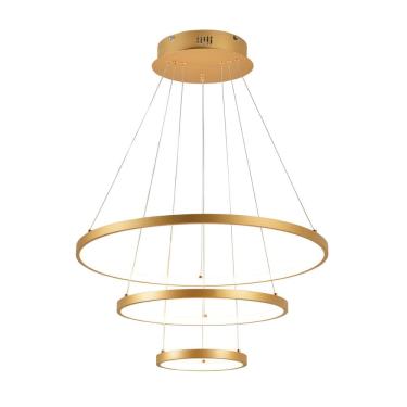 Imagem de Pendente 3 Anéis Dourado Fosco 60cm Led 78W 3 em 1 Bivolt 15704-PL