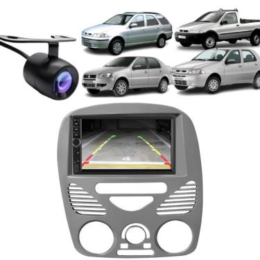 Imagem de Central Multimídia 2 Din Mp5 Fiat Strada G2 Câmera Moldura Cinza