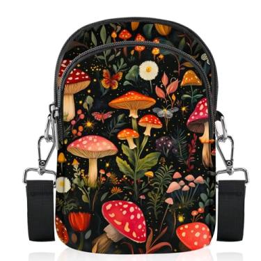 Imagem de FyLybois Bolsa transversal feminina para celular, bolsa de ombro casual, carteira com alça ajustável para viagens, Vermelho escuro